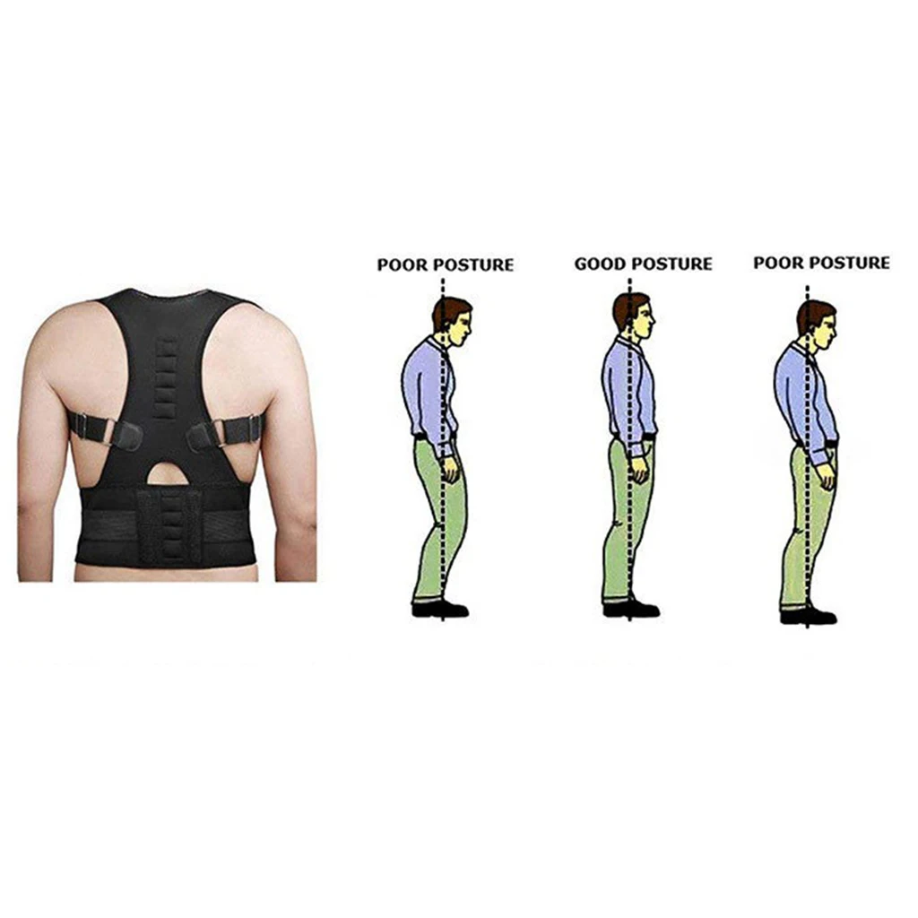 Men Women Brace Support Belt Adjustable Magnetic Back Posture Corrector Clavicle Spine Shoulder Lumbar Posture Correction