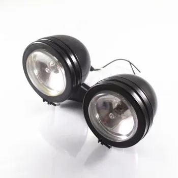 

Pair Universal Passing Driving Head Lights Black Cafe Racer Bobber Chopper Cruiser For Harley Yamaha Suzuki Kawasaki Honda