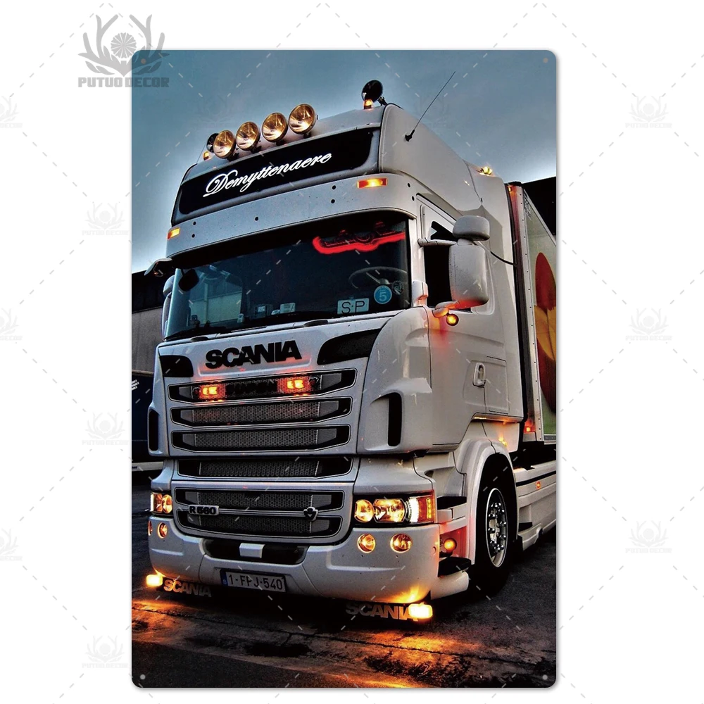 TH4487 Scania металлическая табличка, металлическая винтажная Жестяная Табличка, металлический плакат, Настенный декор для гаража, бара, паба, человека, пещеры, декоративная тарелка - Цвет: TH4487
