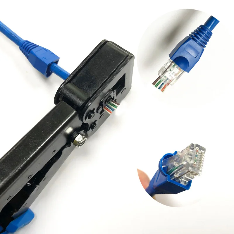 conjunto de alicates de friso rj45, chave