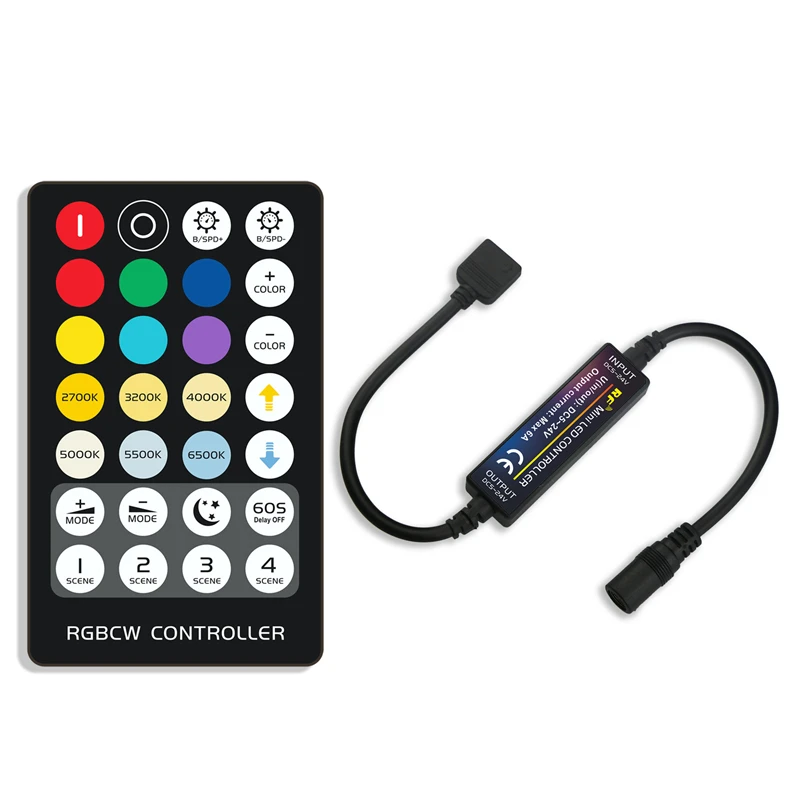 

28Keys RF Mini Wireless Remote Control Panel RGB CCT Constant Current LED Strip Lighting Controller for Indoor Lights DC5-24V