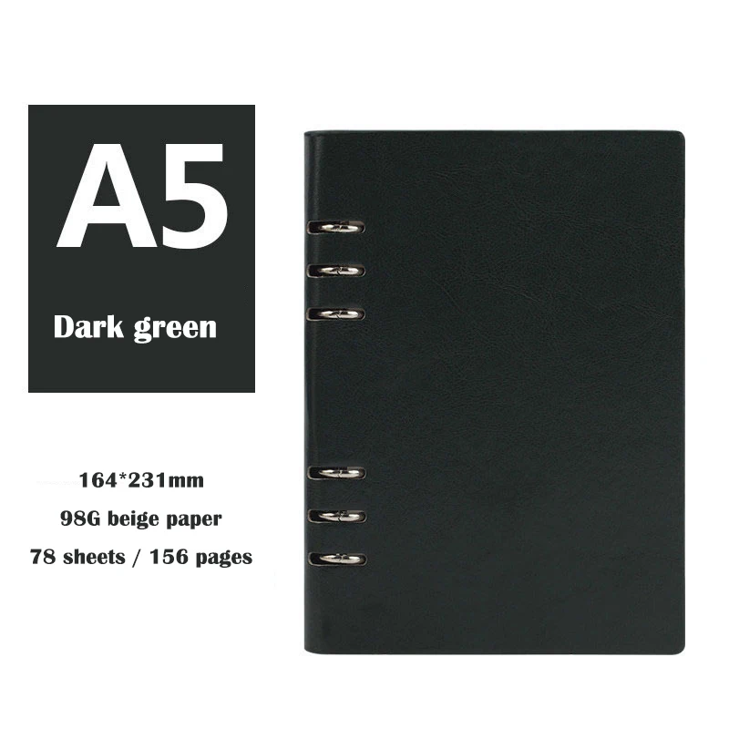 Ноутбук искусственная кожа A5 A6 спиральный блокнот планировщик, органайзер, твердая обложка, деловая записная книжка, канцелярские товары, дневник - Цвет: A5