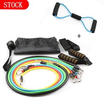 

11pcs/set Pull Rope Fitness Exercises Latex Tubes Pedal Excerciser Body Training Workout Yoga Resistance Bands