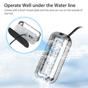 

Marine Transom Lights 10-30 VDC 120° 3.6W 343 LM Lighting Accessories Part Boat Stainless Steel Underwater Useful