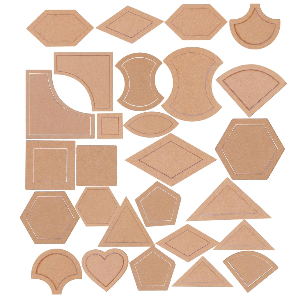 54 Pieces Assorted Acrylic Quilting Templates for DIY Quilt Patchwork Sewing