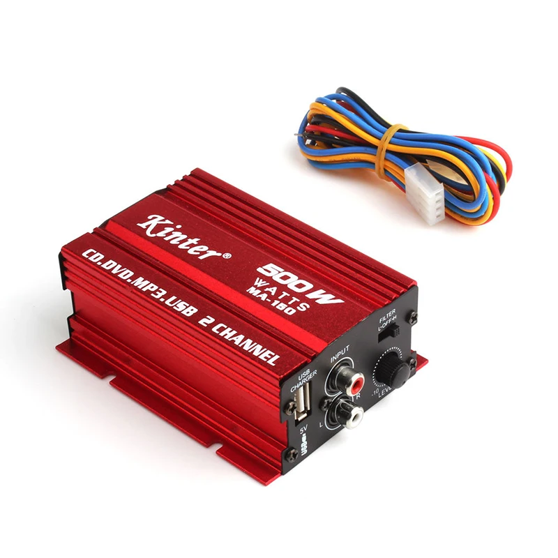 

Car 12V 500W 2-Channel Mini Hi-Fi Stereo Audio Amplifier Amp Subwoofer Car small power amplifier Sound With Power Audio Cable