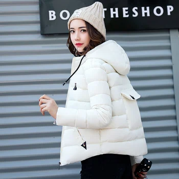 

Winter Autumn 2020 Women Top Fashion Warm Wear Wadded Hooded Jacket Female women's jacket Outerwear Parkas Coat clothing YFY706