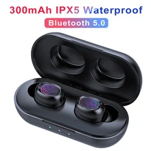 B5 TWS Bluetooth, беспроводные наушники 5,0, наушники с сенсорным управлением, водонепроницаемые, стерео, музыкальная гарнитура, 300 мА/ч, внешний аккумулятор, HD микрофон