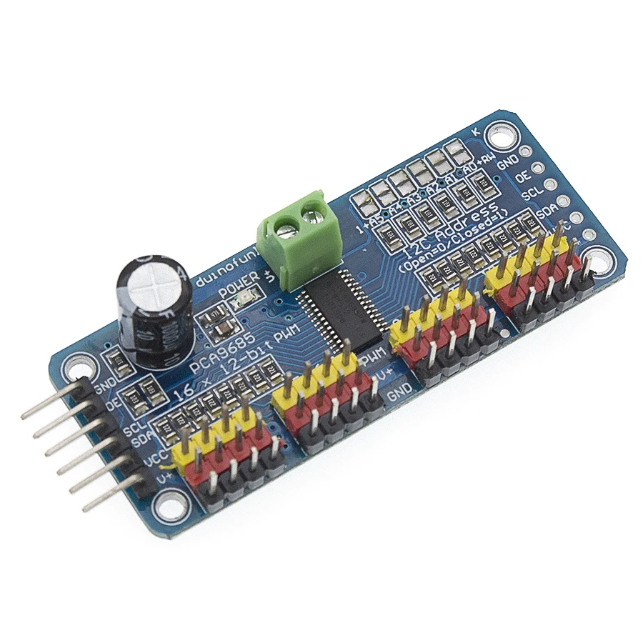 16 канальный 12 битный PWM драйвер серводвигателя PCA9685 модуль I2C для робота