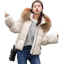 Короткий велюровый Зимний пуховик с капюшоном и меховым воротником, теплая Женская куртка, Casaco Feminino Abrigos Mujer Invierno, стеганая парка, верхняя одежда