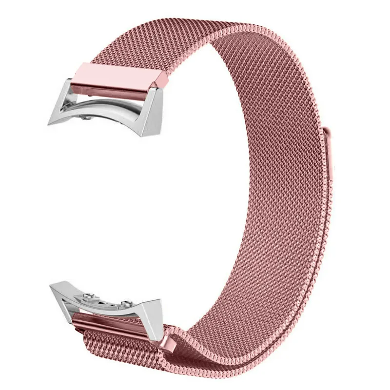 Rose Pink 20 мм Нержавеющая сталь Миланский ремешок для наручных часов samsung Шестерни S2 R720 ремешок для смарт-часов аксессуары ремешок с разъемом - Цвет ремешка: Rose Pink