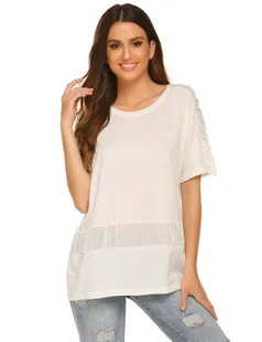 

2020 New Off-Shoulder Round Neck Loose Short T-Shirt