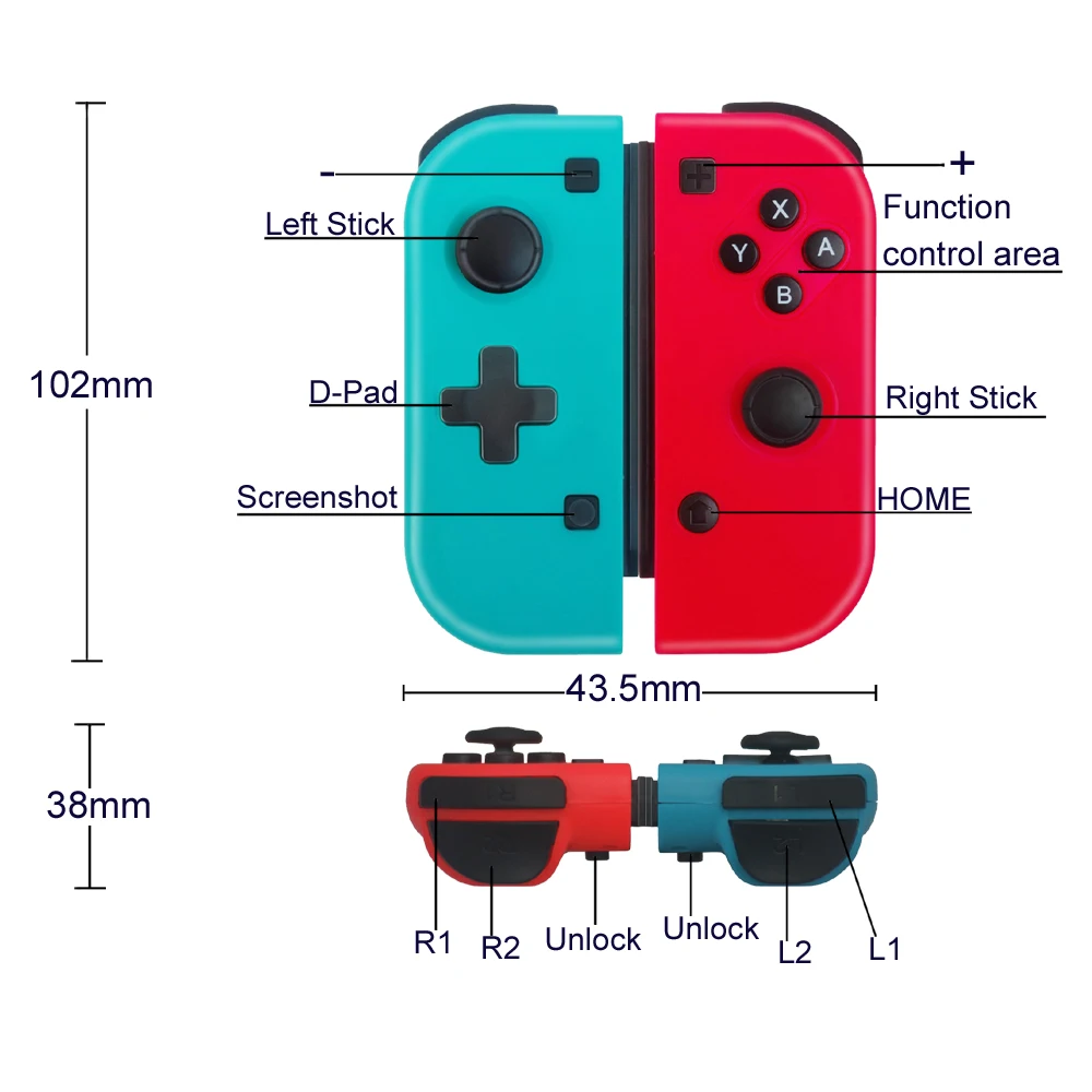 Wireless Controller Bluetooth Gamepad for Switch Controlle Left Right Handle Gamepads for Switch Gamepad Accessories Joystick