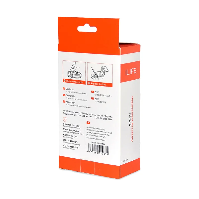 Cena ILIFE V55 Pro V5s Pro V3s Pro 10 sztuk zestaw filtrów części zamiennych zestaw wymienny PX F010