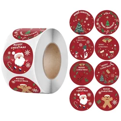 Sticker Roll Merry Christmas Sticker Round Christmas Label Christmas Decoration Sticker Holiday Sticker Envelope Card Gift Box