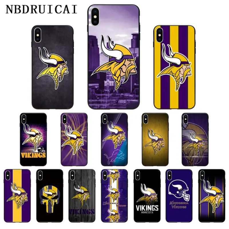 

NBDRUICAI Minnesota Vikings Customer TPU Soft Silicone Phone Case Cover for iPhone 11 pro XS MAX 8 7 6 6S Plus X 5 5S SE XR case