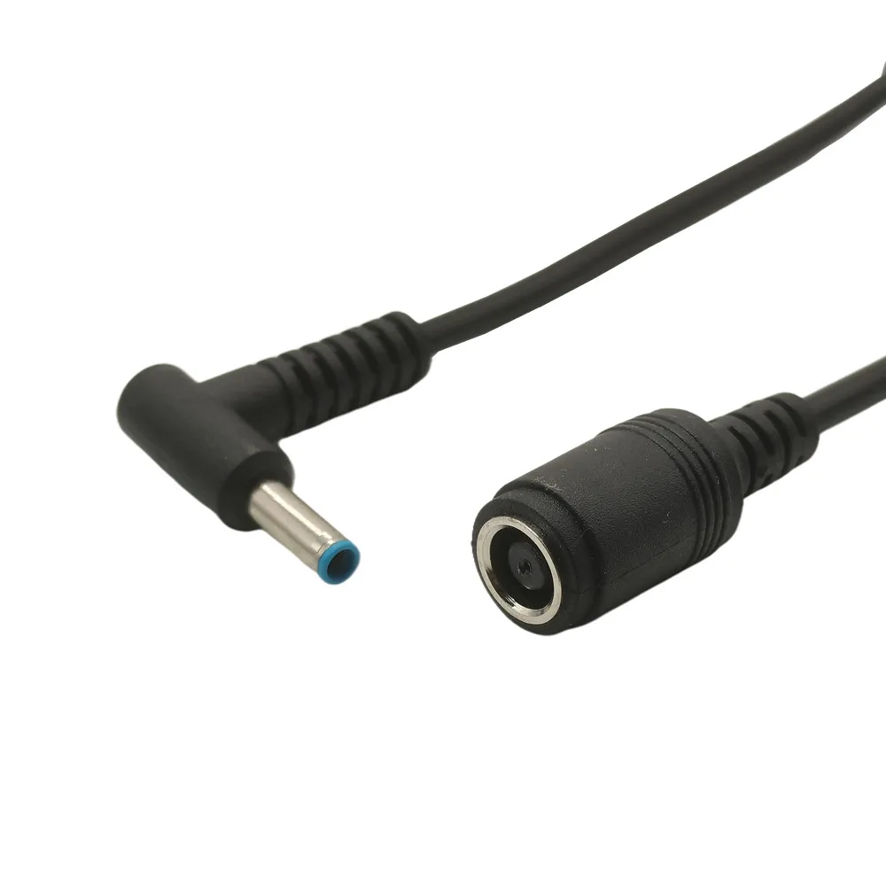 DC 전원 충전 컨버터 어댑터 케이블, HP Dell 블랙 직각 90 도, 10cm, 7.4*5.0 에서 4.5*3.0