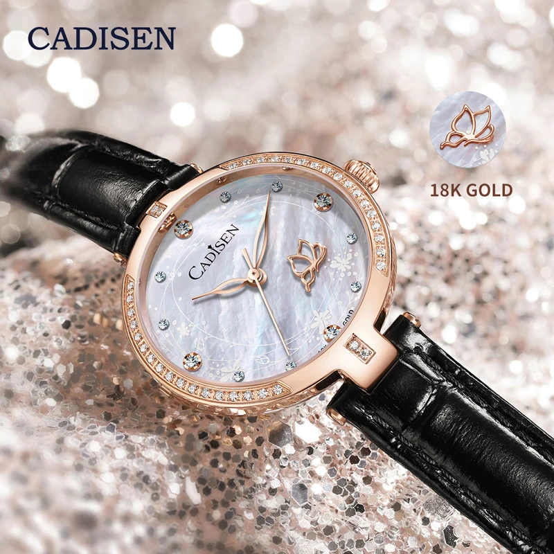 

CADISEN 18K Gold Watch For Women 2020 Quartz Women Watches Luxury Waterproof Fashion Famous Ladies Watch Gift Clock montre femme