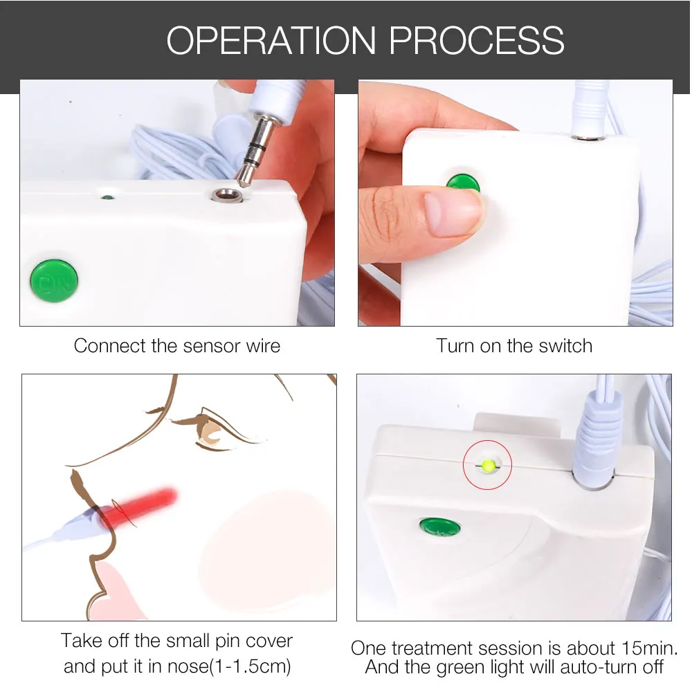 Professional Rhinitis Therapeutic Instrument Nose Massager Wire Hay Fever Low-frequency Pulse Laser Rhinitis Therapy Device