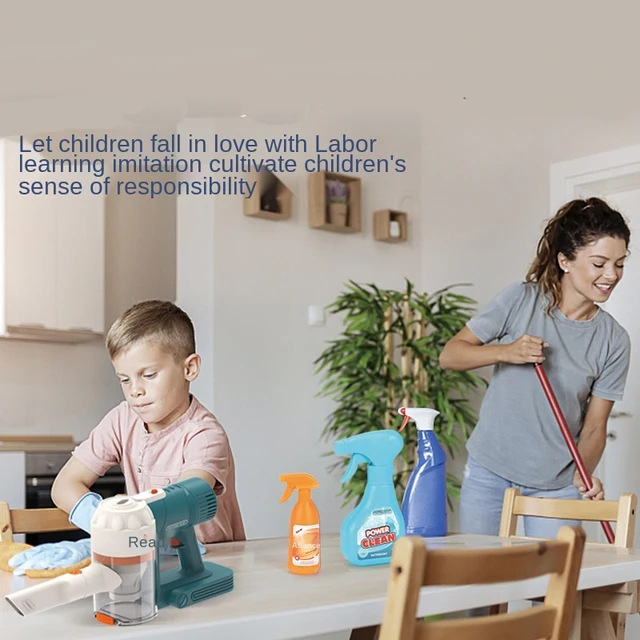 Children Play House Cleaning Toys Kids Simulation Sweeping Cleaning Tool Set Household Simulation Sweeping Vacuum CleanerLC036 2