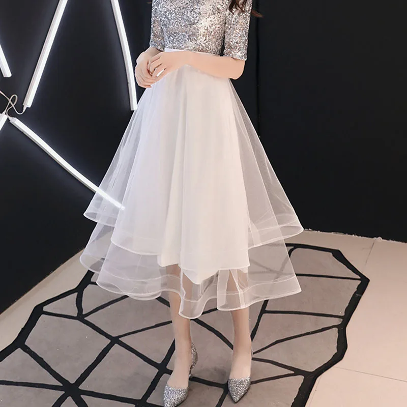 New Short Sequined O-neck Prom Dress DongCMY Robe De Soiree 2024 Tulle Plus Size Party Formal Occasion Dresses Vestido De Festa