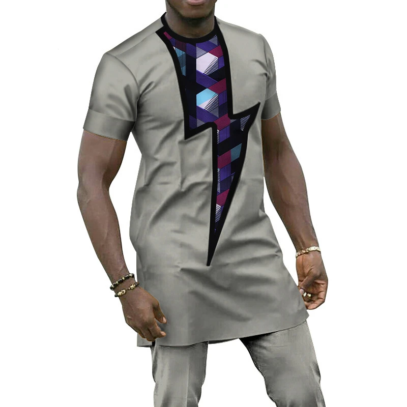 

African Traditional Batik Print 2pcs Clothing Sets 2020 New Design Plus Size Men Summer Shortsleeve 2pcs Suit S-6XL