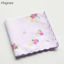 Носовые платки Женские Элегантные классические цветочные печати хлопковый носовой платок Женские Простые повседневные модные высококачественные винтажные женские