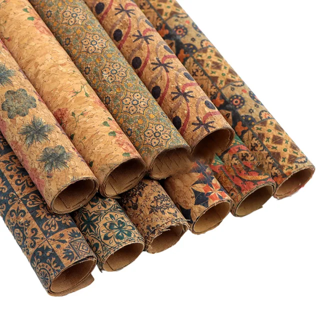 de corcho con estampado Vintage mezclado, accesorios de costura de retazos, bolsas de ropa, materiales de joyería, 20x33cm, 10 piezas|Tela| - AliExpress