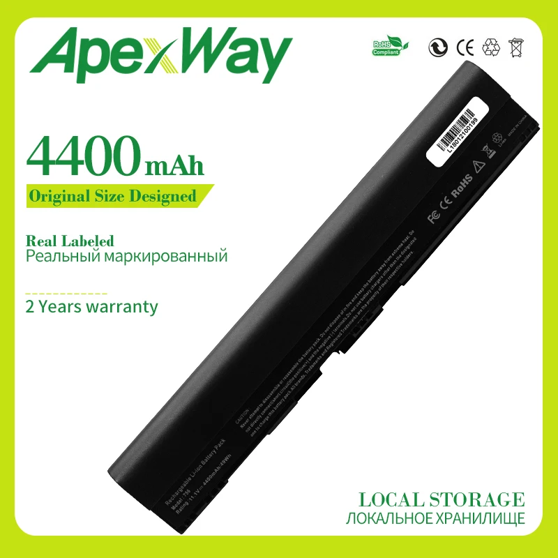 Apexway 6 ячеек 4400 мАч Новый аккумулятор для ноутбука Acer Aspire One 710 756 V5-171 AL12B31 AL12B32 ACER Series