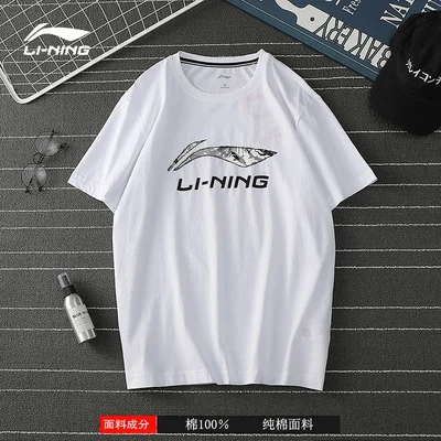 Мужская футболка Li-Ning уличная с круглым вырезом летняя коротким рукавом