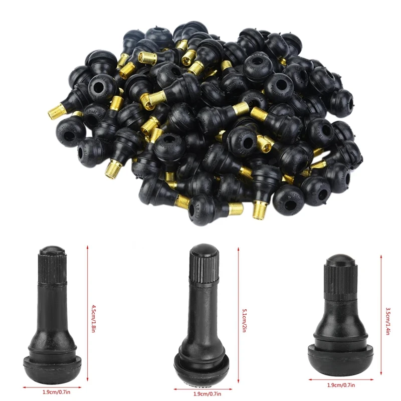 NEW-100Pcs оснастка клапана шины с сердечником клапана для общей замены резинового сплава для автомобилей и мотоциклов
