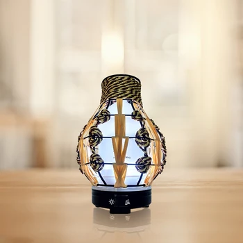 

Essential Oil Diffuser Wrought Iron Hollow 7 Colors LED Night Light Air Humidifier 120Ml with Water and Power Failure Protection