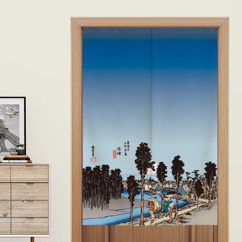 Японская дверь Ukiyo-e, занавеска для кухни, занавеска для спальни, перегородка, занавеска для туалета, половина занавески, фэн-шуй, занавеска Норен