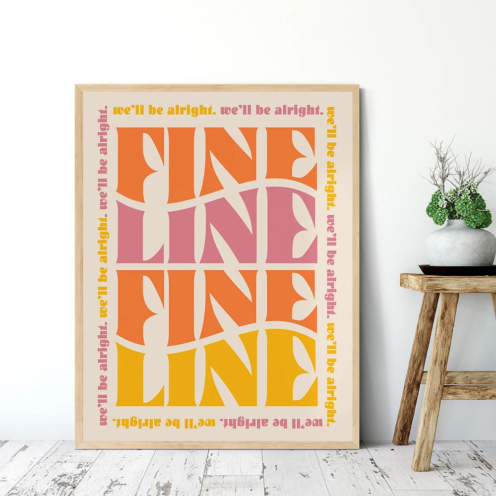 Скандинавский ретро постер Изящная линия вдохновляющая Картина на холсте