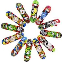 12pcs Random Color 12 шт. сплав палец скейтборд игрушки Дети Мини гриф Скейтбординг реквизит новые странные детские игрушки матовые скейтборды - Цвет: 12pcs Random Color