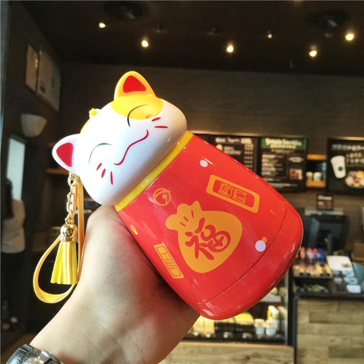Xinlanisnow Luky Cat candy color 304 термос из нержавеющей стали чайная чашка с креативная Обложка кофе сок термос чашка