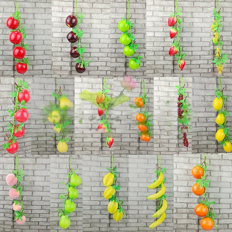 Hanging Simulation Fruit Lemon Grape Restaurant Balcony Patio PVC Decoration