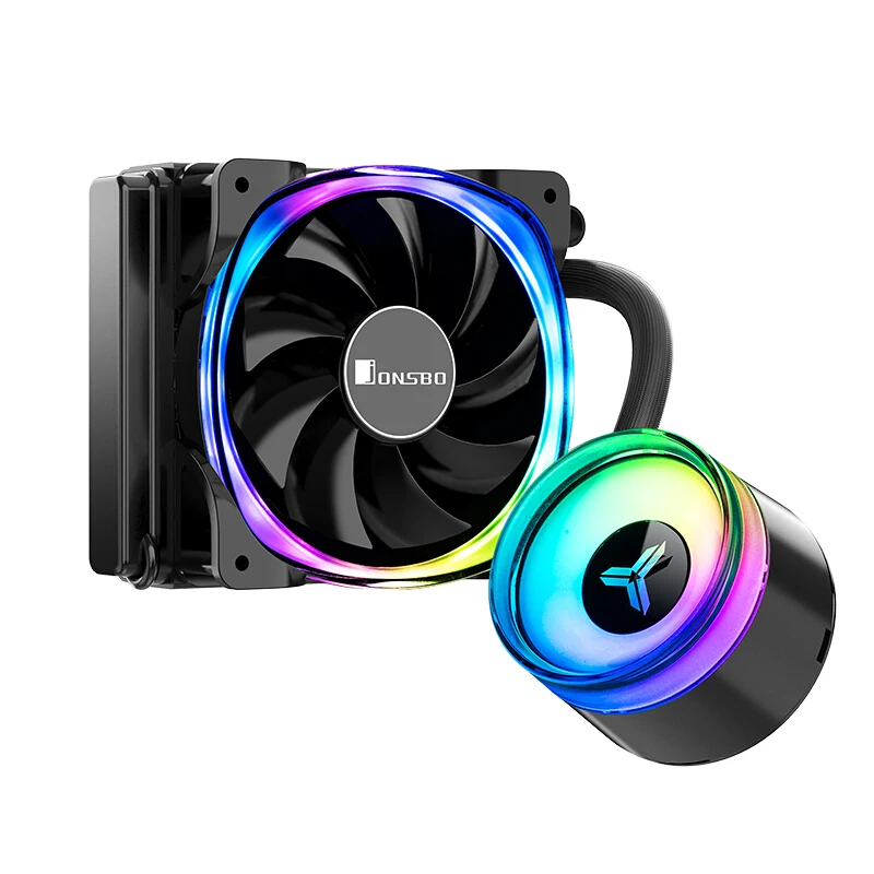 

JONSBO CPU Cooler 4PIN PWM Silent Fan SATA Colorful CPU Water Cooling Cooler Cor Intel LGA775/115X/1366/2011 754/939/AM2/AM3/AM4