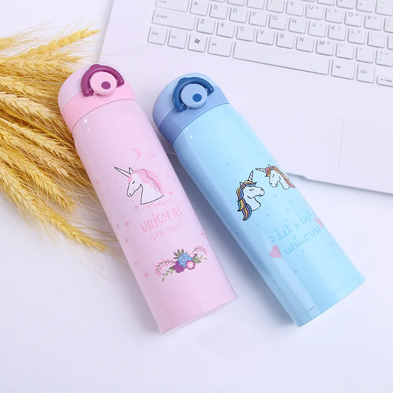 

Unicorn Glass Stainless Steel Bounce Insulated Cup Car Mounted Sports Bottle Cartoon Students Christmas Cup Customizable