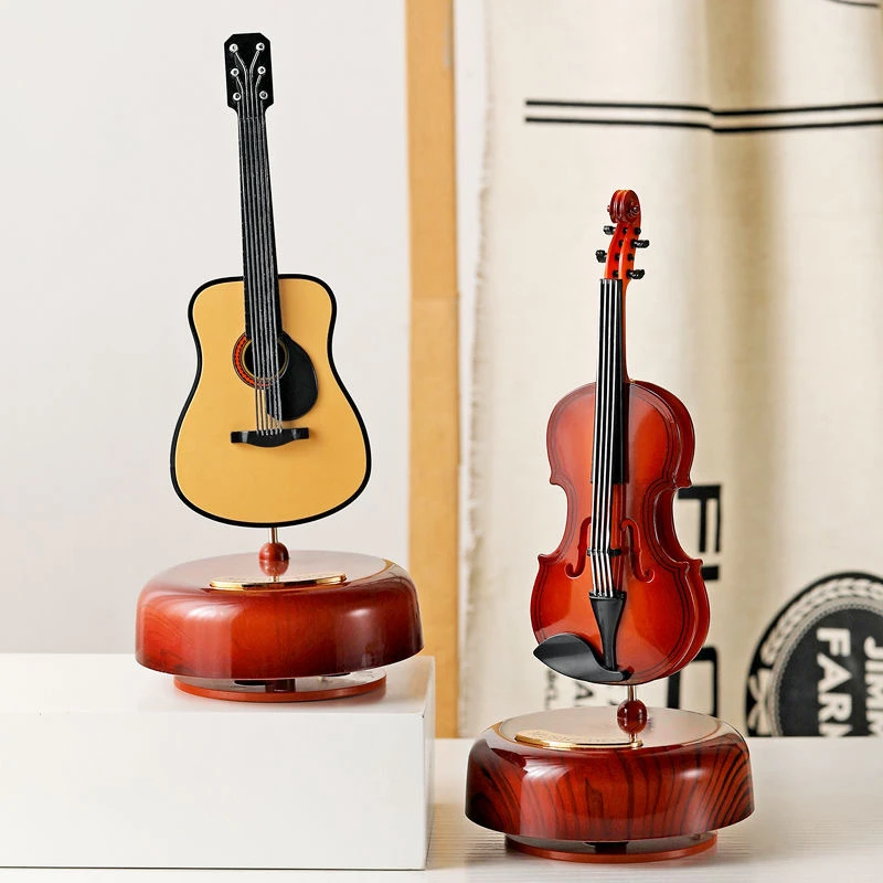 Wind Up Violin Music Box avec Rotating Musical Instrument base J8Z2 Wind Up Violin Music Box avec Rotating Musical Instrument base J8Z2