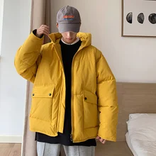 POVOTE, зимний пуховик, мужское толстое пальто, парка, модное, молодежное, хип-хоп, Свободное пальто, уличная одежда, пальто, мужская одежда