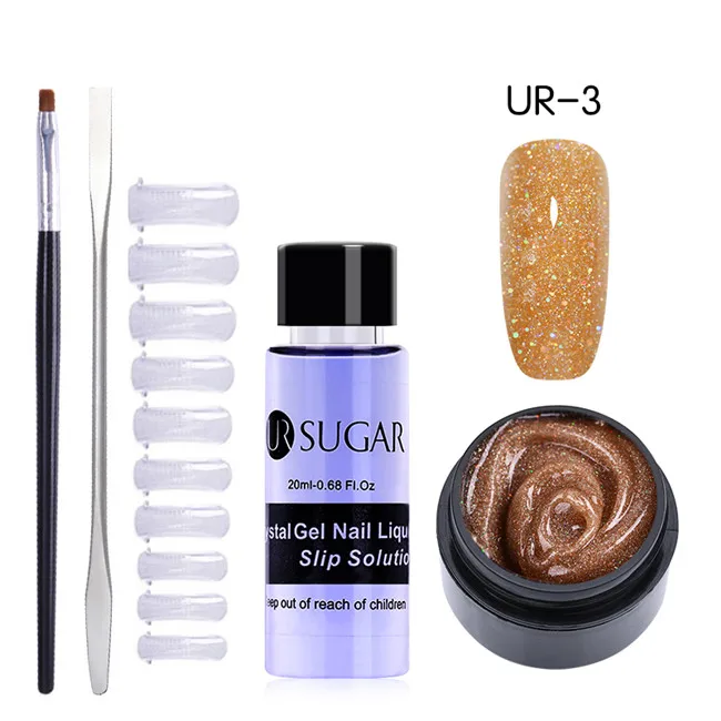 5pcs set3 UR SUGAR 15 мл быстрое строительство поли гель для ногтей толстый строитель гель блеск УФ Гель-лак маникюрный наращивание ногтей гели набор - Цвет: 5pcs set3