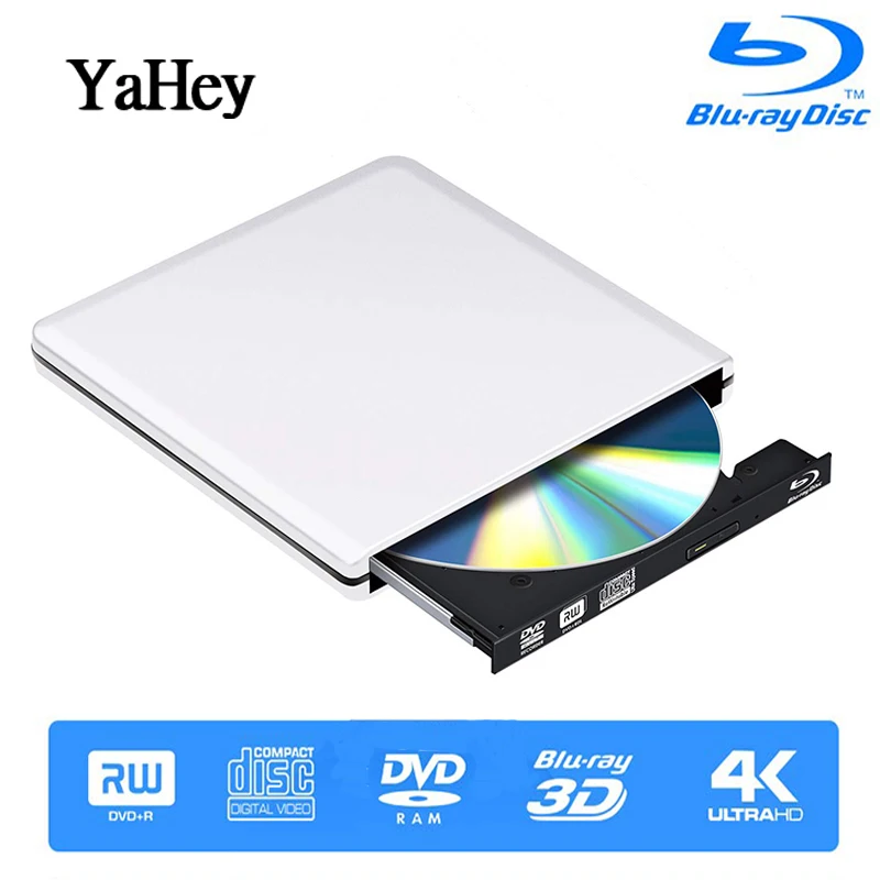 Yahey Bluray проигрыватель Внешний оптический привод USB 3 0 Blu Ray BD ROM CD/DVD RW записывающее