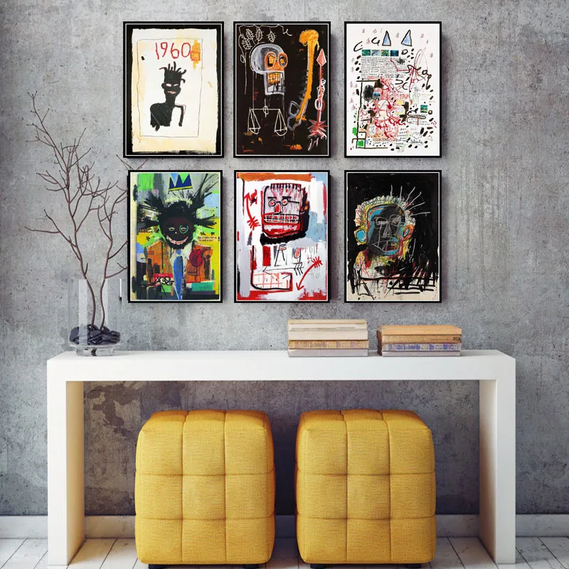 Posters And Prints Wall Pictures For Living Room Jean Michel Street Graffiti Canvas Painting Art Decorative Home Decor Quadro | Дом и сад