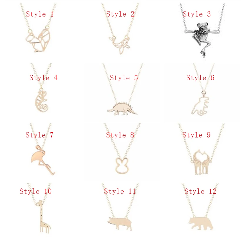 

Chandler Animal Necklaces For Girls Forg Dinosaur Stegosaurus Giraffe Bear Pig Pendant Chain Necklace Short Chocker Wholesale