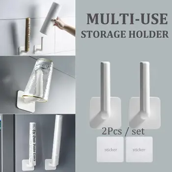 

Multifunction 2PCS Paper Holder Set Kitchen Tissue Towel Rack Storage Organizer Hanging Bathroom Adhesive Paper Holders Hooks