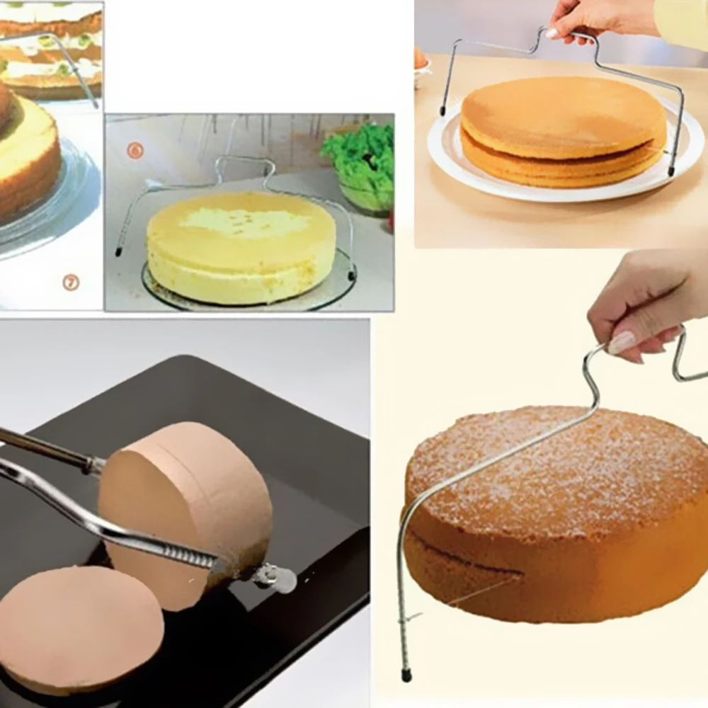 Нержавеющая сталь торт слайсер слой торт сплиттер регулируемая двойная линия хлеб сплиттер ломтик выпечки аксессуары Кухонные гаджеты