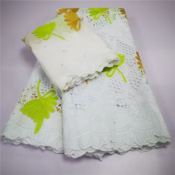 

newest 100%cotton embroidery lace fabric 2020 high quality swiss voile lace in switzerland dubai fabric for party 7yards