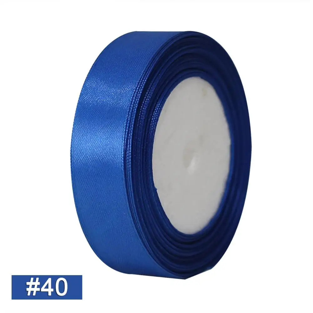 royalblue 25 ярдов/рулон шелк атласная лента для свадьбы для рождественской вечеринки "сделай сам" с бантом прошитая вручную ленты подарочная упаковка ленты 6/15/20/25/40 мм - Цвет: royalblue