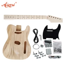 Полный комплект Aiersi из массива липы Tele Style Сделай Сам Создай свои наборы для электрической гитары Незаконченный TL набор со всеми деталями оборудования